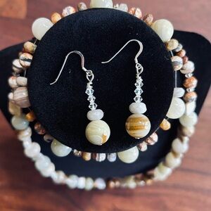 Chic Beaded Earrings with Earthy Tones